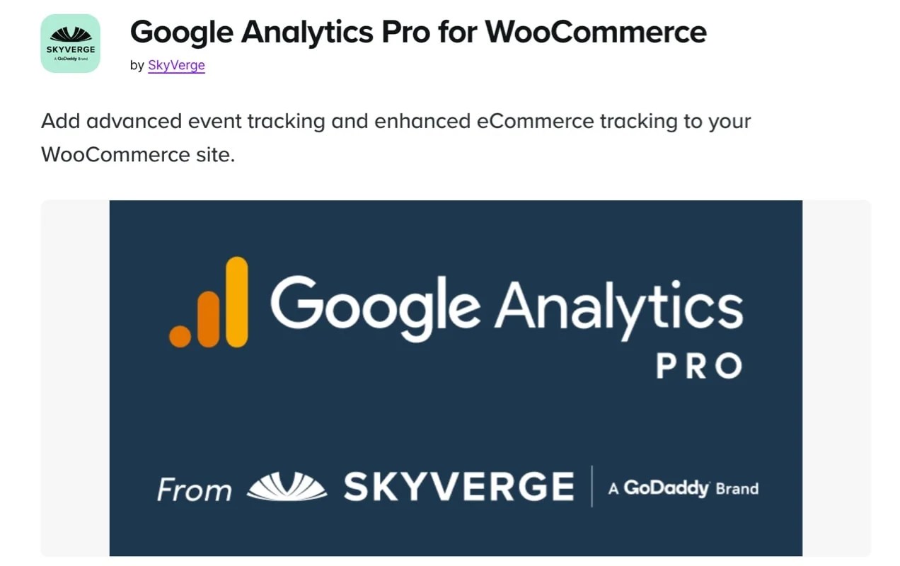 Google Analytics Pro extension page