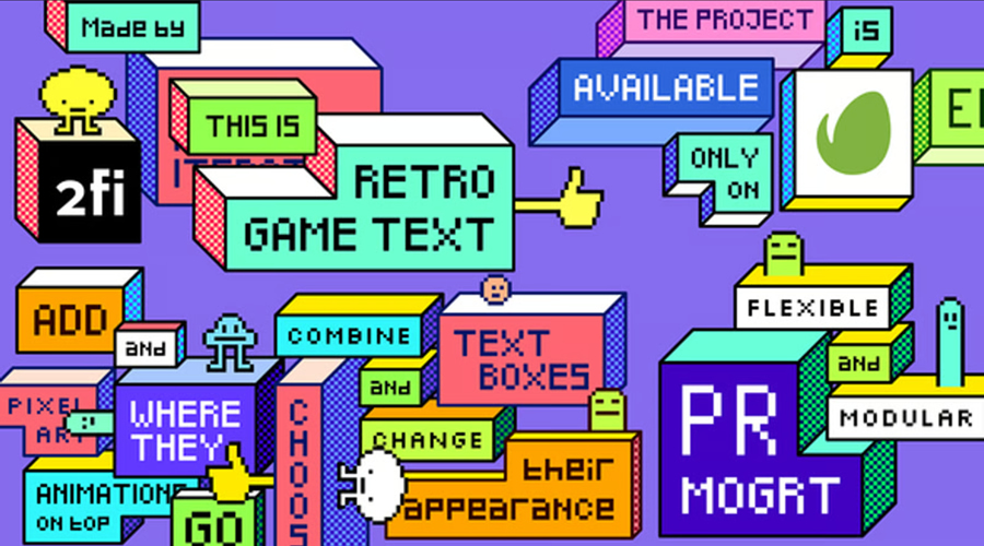 4K Retro Text Animation Preset MOGRT Video Template Premiere Pro