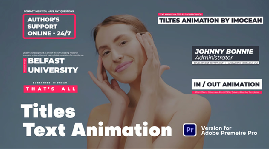 4K Big Text Animation Preset MOGRT Video Template Premiere Pro