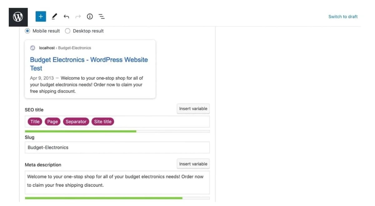 adding a slug in Yoast