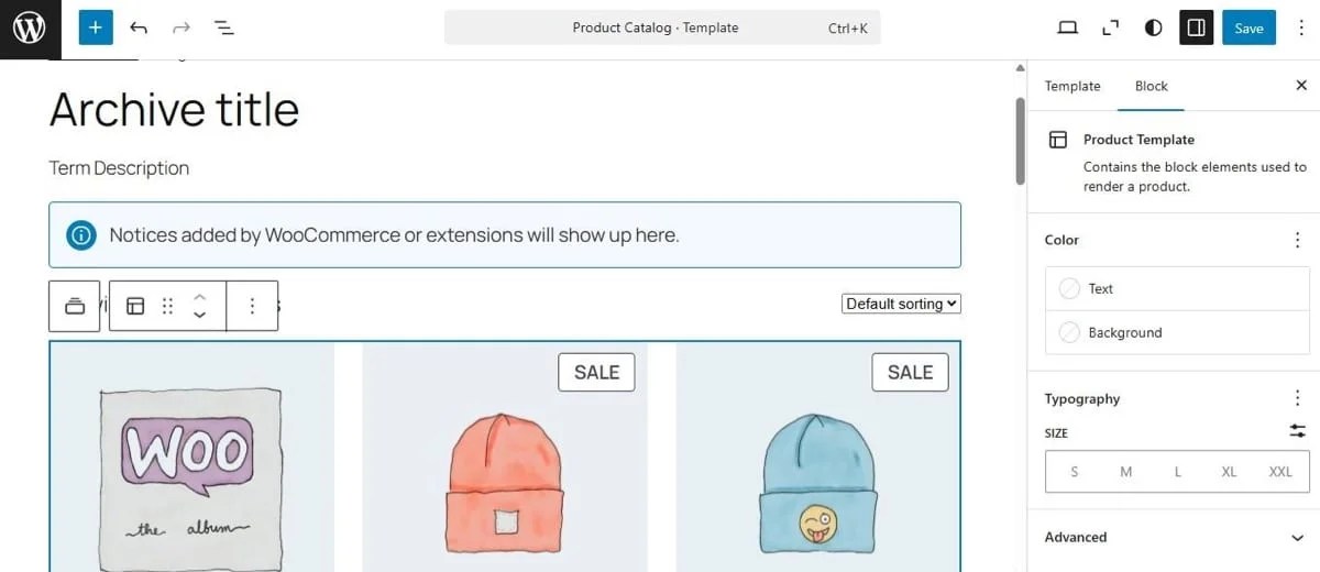 adding a block in the block editor